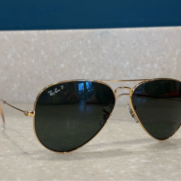 Ray-Ban Accessories - Ray-Ban Gold Frame Sunglasses with Black Lenses